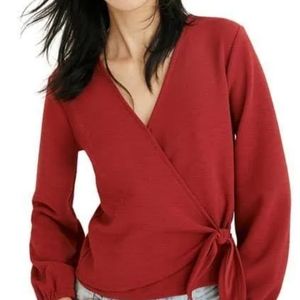 🥀 MADEWELL TEXTURE & THREAD CREPE WRAP TOP.